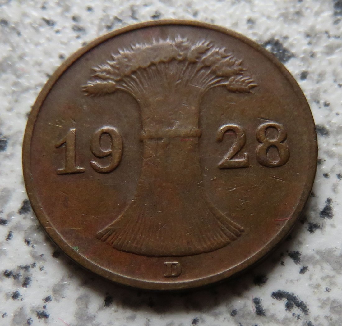  Weimar 1 Reichspfennig 1928 D (2)   