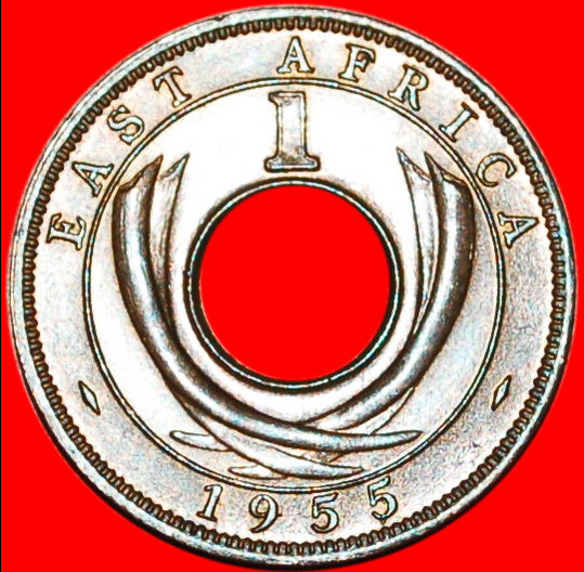  Ⰶ GREAT BRITAIN HOLE: EAST AFRICA ★ 1 CENT 1955 UNC! ELIZABETH II (1953-2022) LOW START★ NO RESERVE!   