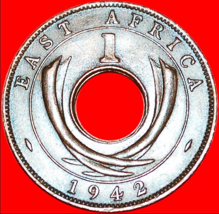 Ⰶ GROSSBRITANNIEN: OSTAFRIKA ★1 CENT 1942 OHNE I INDIEN! Georg VI. (1937-1952) OHNE VORBEHALT!