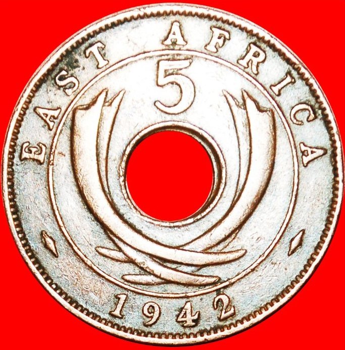  • GREAT BRITAIN HOLE: EAST AFRICA ★ 5 CENTS 1942! LOW START★ NO RESERVE!   