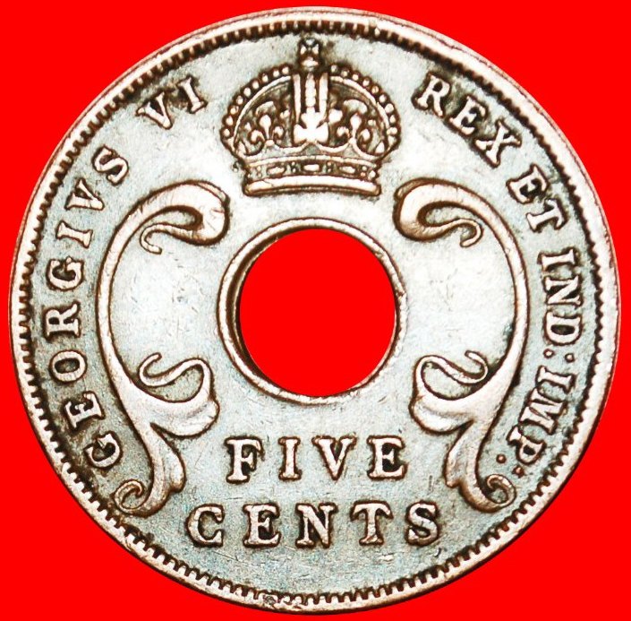  Ⰶ GREAT BRITAIN HOLE: EAST AFRICA ★ 5 CENTS 1942! LOW START★ NO RESERVE!   