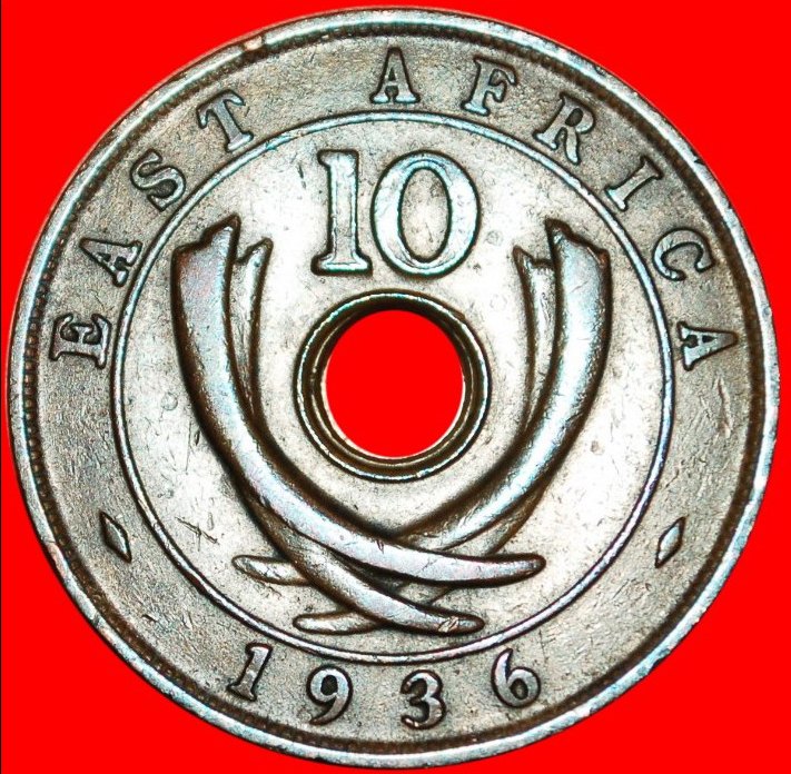  * GREAT BRITAIN HOLE: EAST AFRICA ★ 10 CENTS 1936H! EDWARD VIII LOW START★ NO RESERVE!   