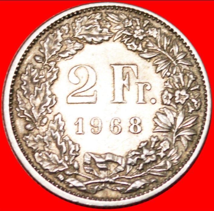  * WITHOUT STAR!!!★ SWITZERLAND★ 2 FRANCS 1968! LOW START! ★ NO RESERVE!   