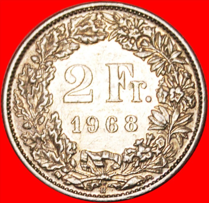 * COIN ALIGNMENT!!! ★SWITZERLAND ★2 FRANCS 1968B WITHOUT STAR! LOW START! ★ NO RESERVE!
