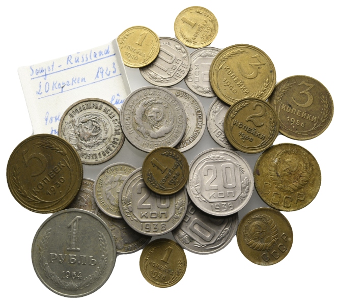  Russland; 23 Kleinmünzen   