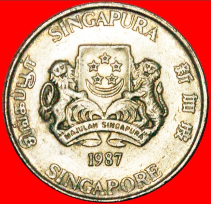  • LÖWEN: SINGAPUR ★ 20 CENTS 1987! OHNE VORBEHALT!   