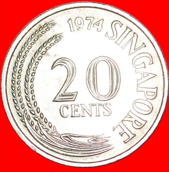  • SWORDFISH: SINGAPORE ★ 20 CENTS 1974! MINT LUSTER! LOW START ★ NO RESERVE!   