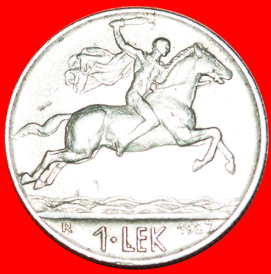  • ITALY: ALBANIA ★ 1 LEK 1927R! ALEXANDER THE GREAT (336-323 BCE)!  LOW START ★ NO RESERVE!   