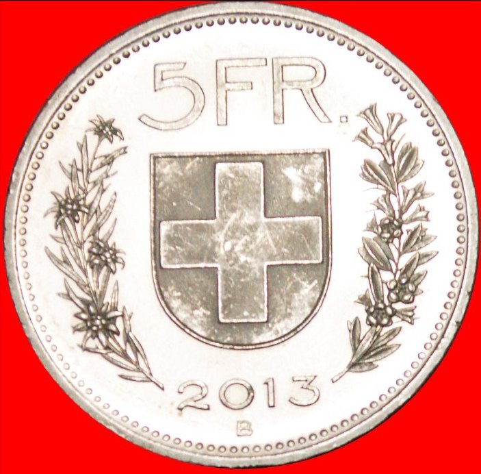  * WILLIAM TELL (1931-2022): SWITZERLAND★5 FRANCS 2013B aUNC! DISCOVERY COIN★LOW START! ★ NO RESERVE!   