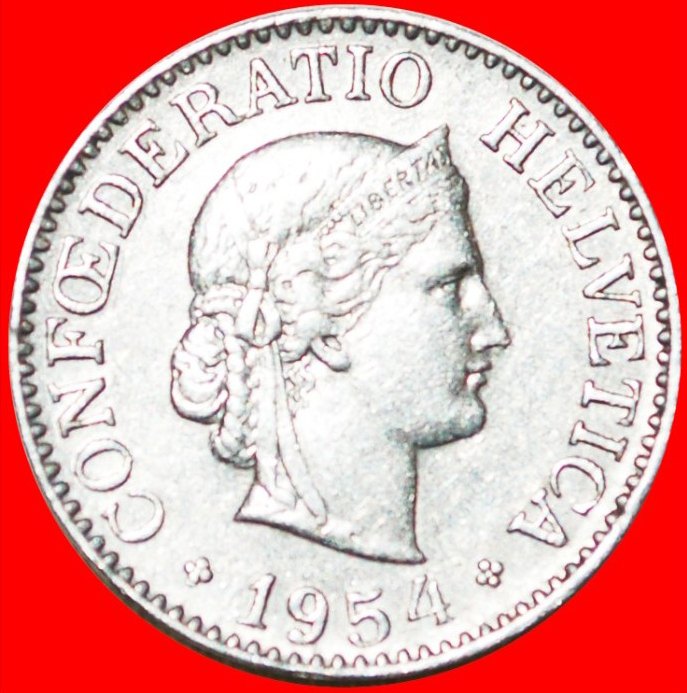 • LIBERTY (1879-2021): SWITZERLAND ★ 10 RAPPEN 1954B! LOW START! ★ NO RESERVE!