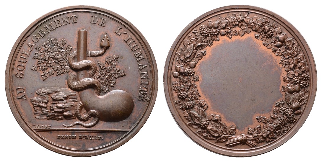  LINNARTZ Medicina in nummis Bronze Prämienmed. 1803,(Brenet)Pharmacieschule Paris, 38mm, 23,2g, vz+   