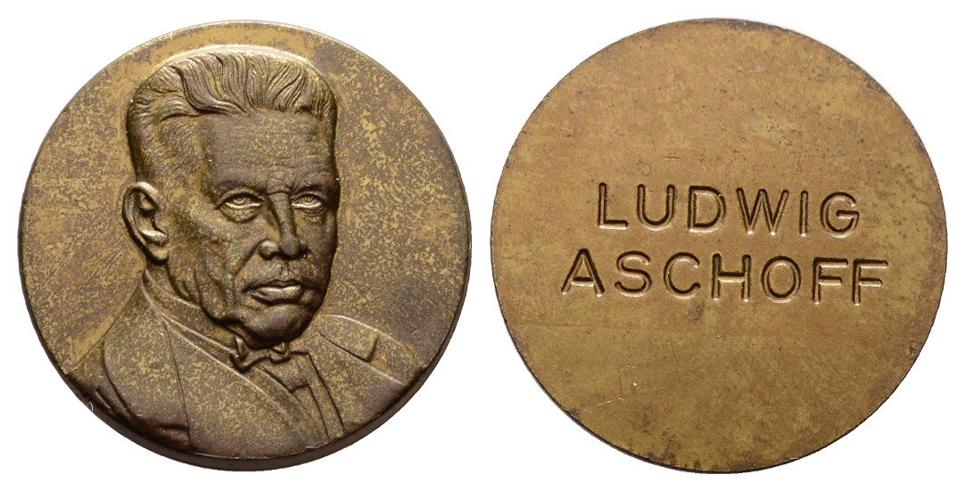  Linnartz Medicina in nummis Bronzemedaille o.J. (v.Hoffstätter) Ludwig Aschoff, 30 mm, v-st   