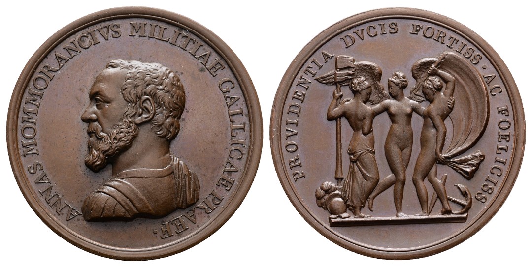  Linnartz FRANKREICH, Restituierte Bronzemed. o.J., auf Anne de Montmorency (1493-1567), Fast st.   