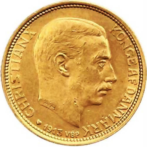 Dänemark 10 Kroner 1913 Christian X. 1912-1947 GOLD