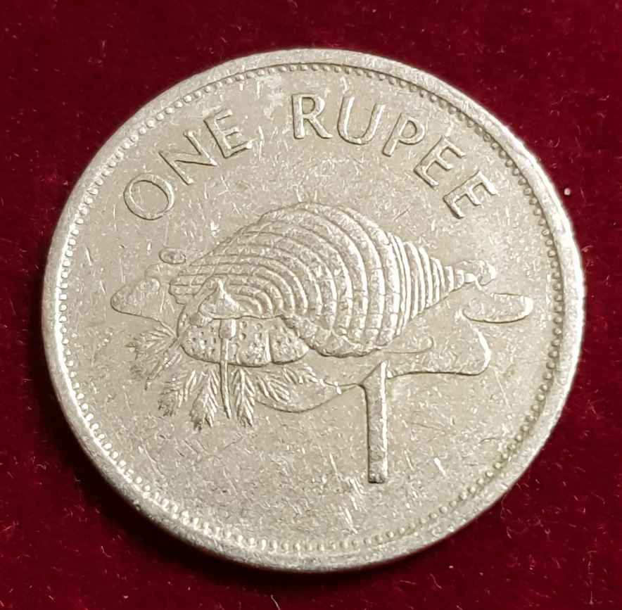 10413(13) 1 Rupie (Seychellen / Triton-Schnecke) 1995 in ss ....................... von Berlin_coins