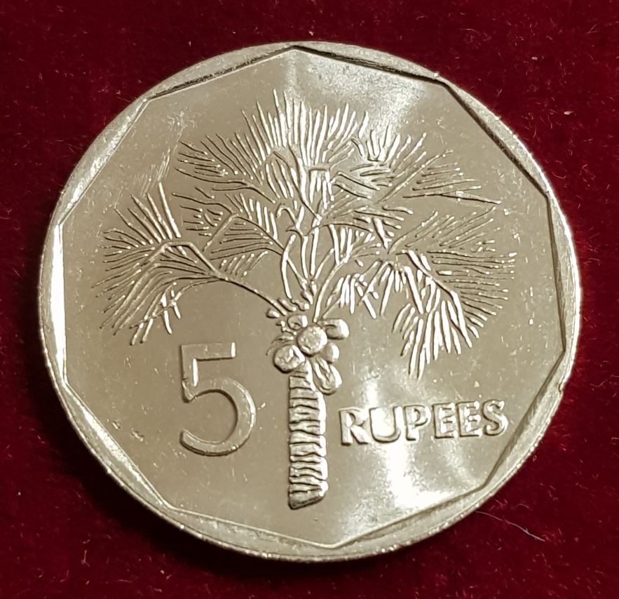  10417(9) 5 Rupien (Seychellen / Palme) 2000 in UNC- ............................... von Berlin_coins   