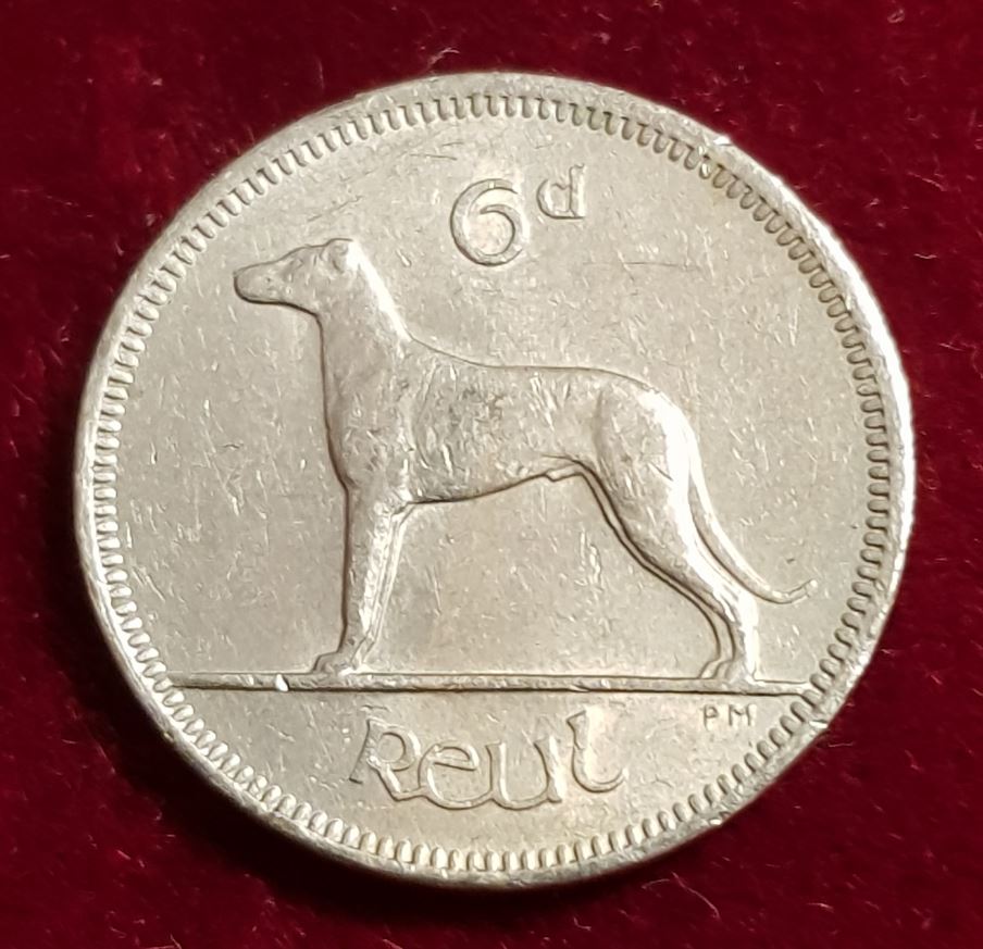  12112(10) 6 Pingin/Pence (Irland / Wolfshund) 1968 in vz .......................... von Berlin_coins   