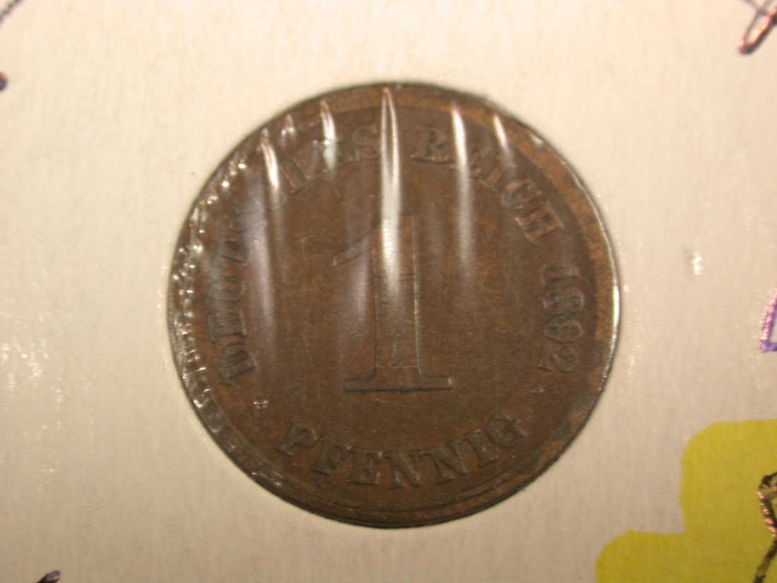  F-02  KR  1 Pfennig 1892 G in f.ss     Originalbilder   