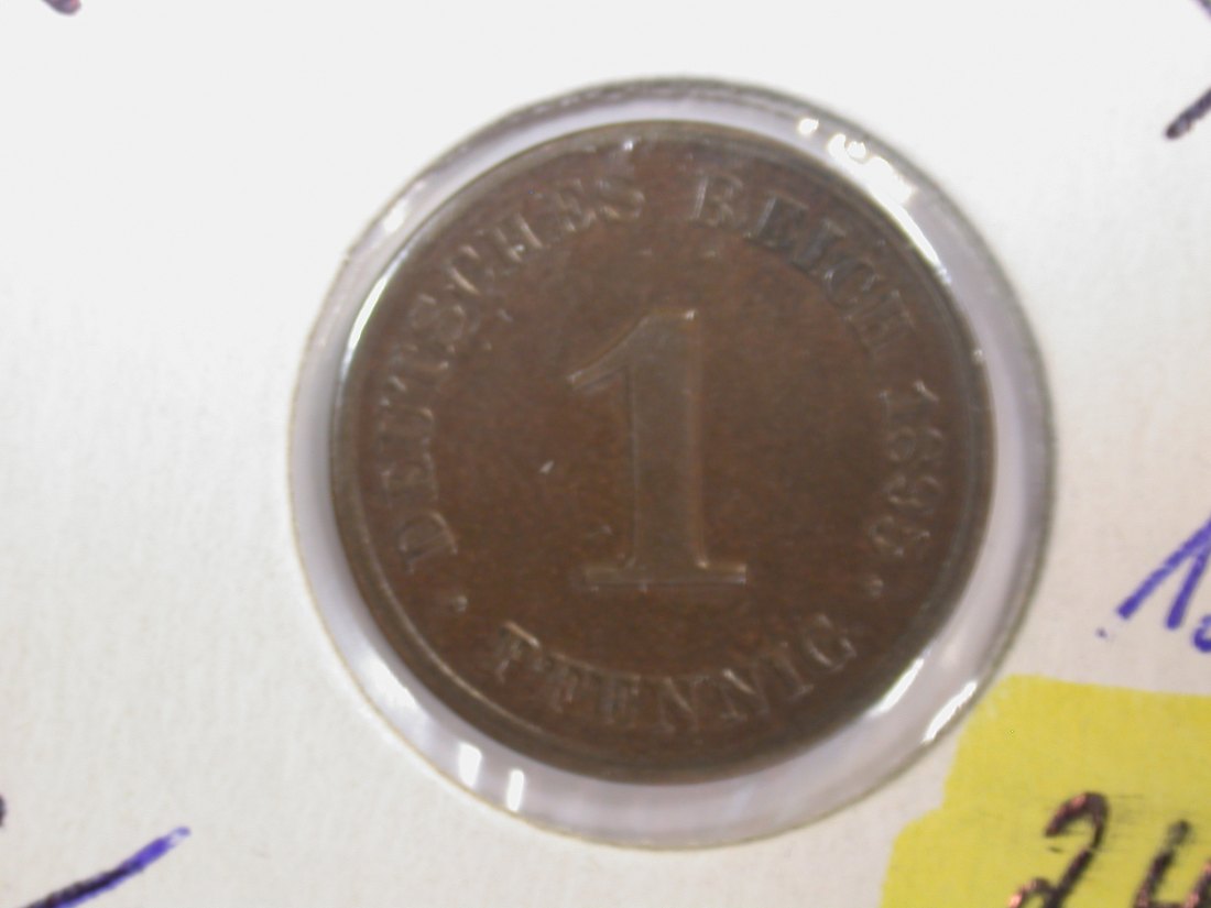 F-02 KR 1 Pfennig 1895 J in f.vz Originalbilder