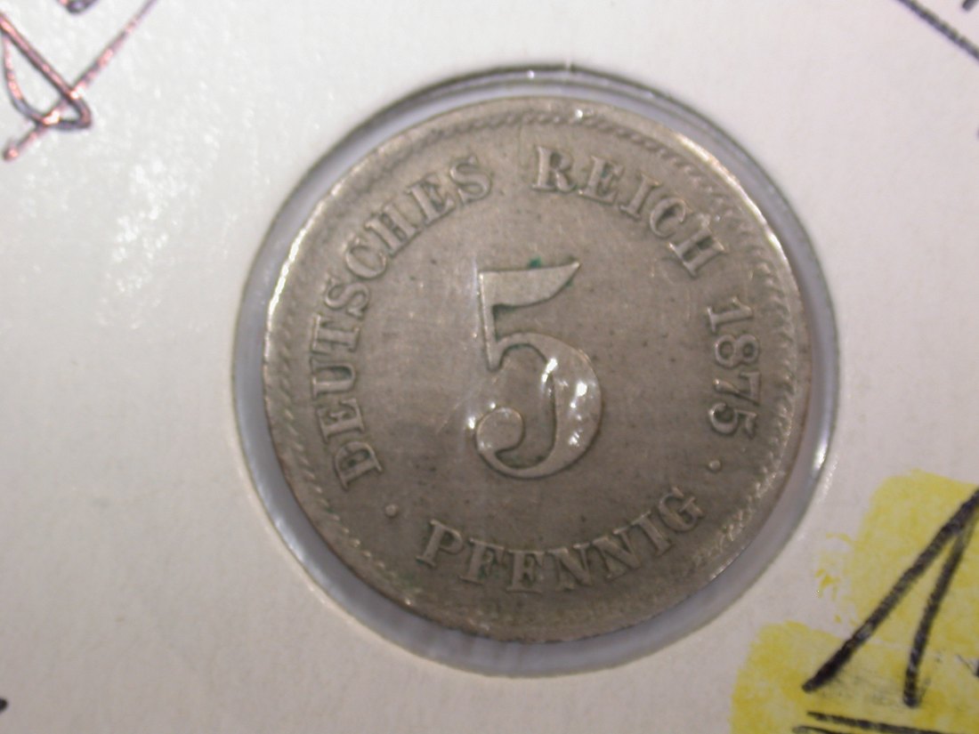  F-02  KR  5 Pfennig  1875 F in ss-vz   Originalbilder   