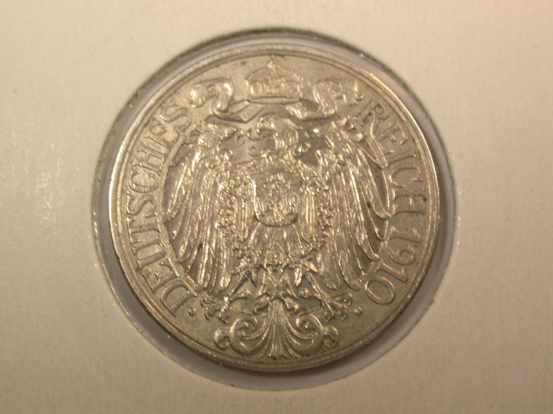  F-02  KR  25 Pfennig  1910 A in  vz+/vz-st   Originalbilder   