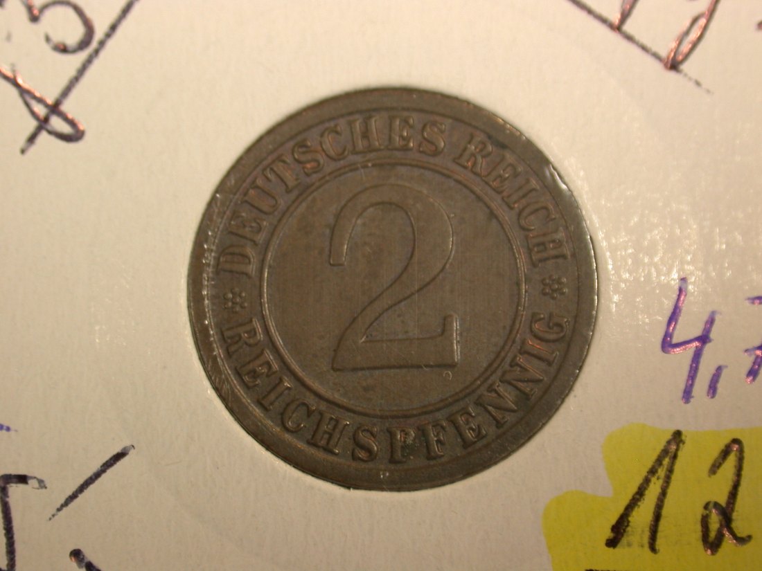  F-02  Weimar  2 Pfennig  1936 F in vz-st  Originalbilder   