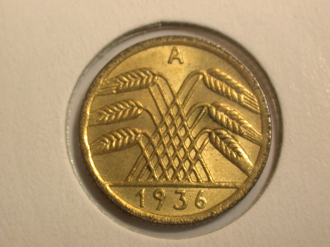  F-02  Weimar  5 Pfennig  1936 A in ST Fein   Originalbilder   