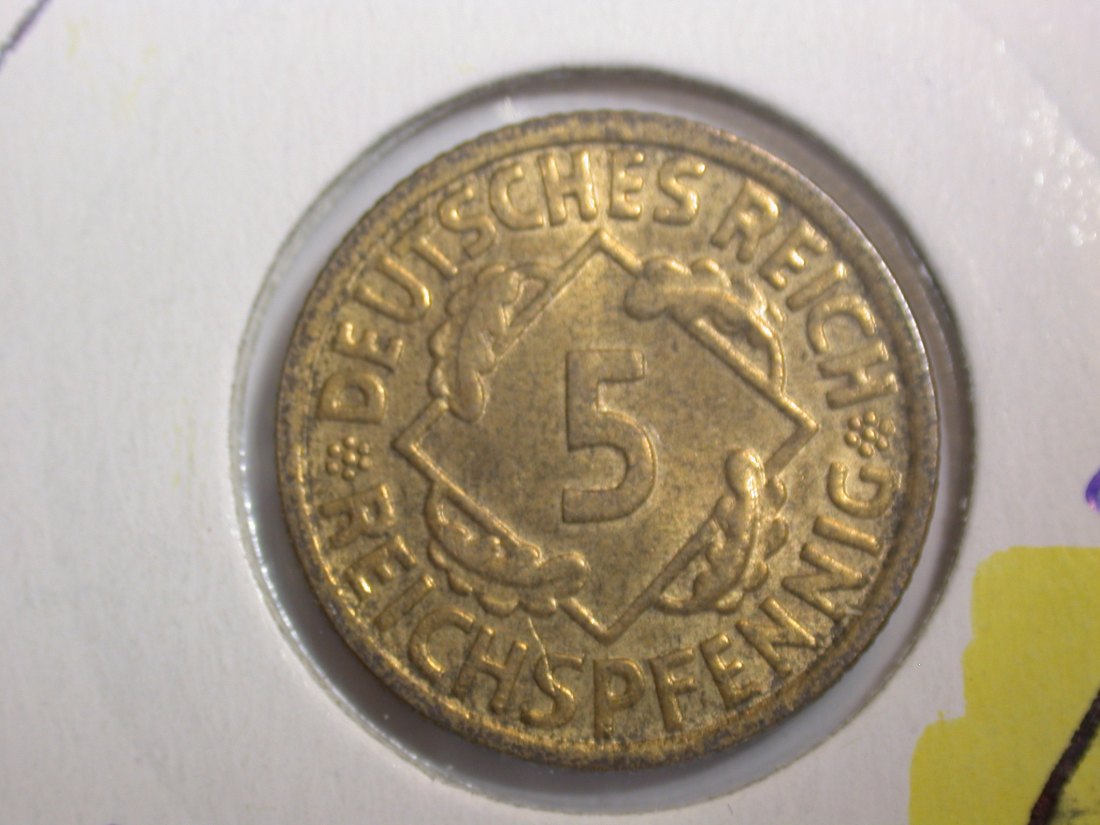 F-02 Weimar 5 Pfennig 1936 G in ST Originalbilder