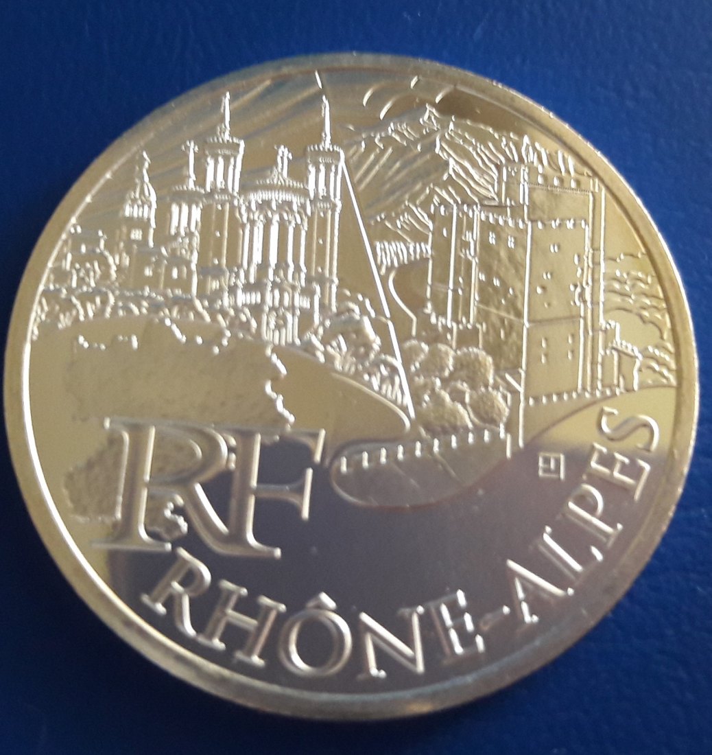  Frankreich - 10 Euro 2011 - aus Regionenserie - Rhone-Alpes - Silber   