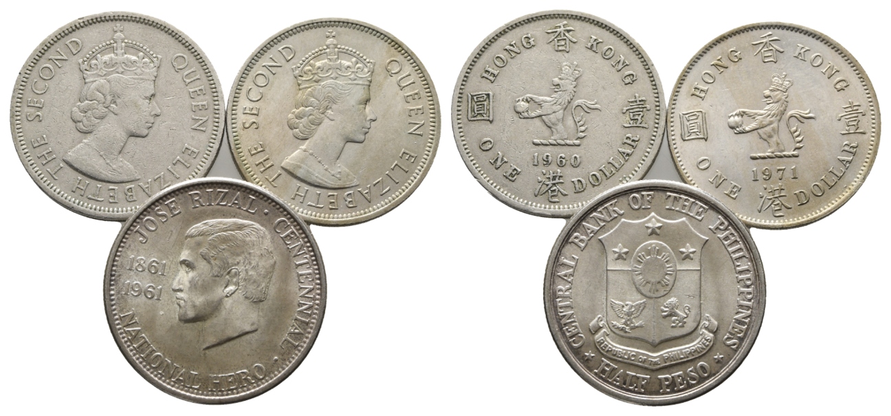  Ausland; 3 Münzen 1960/1961/1971   