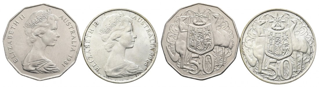  Australien; 2 Münzen 1966/1981   