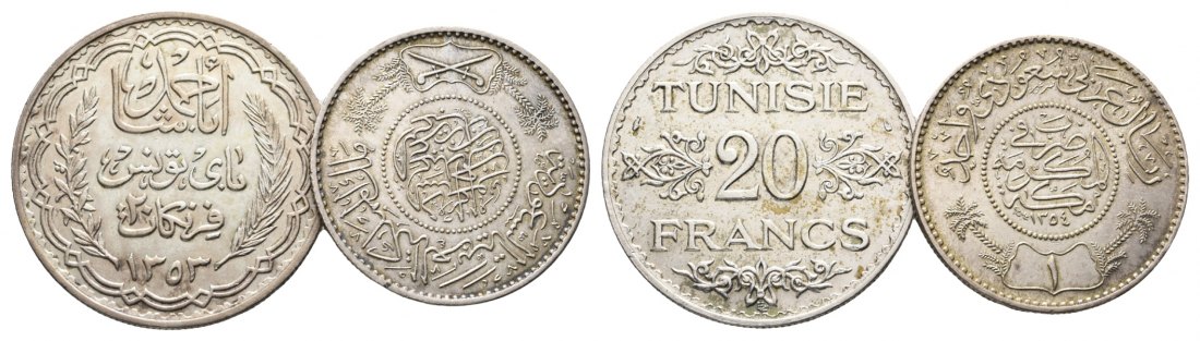  Tunesien; 2 Münzen   