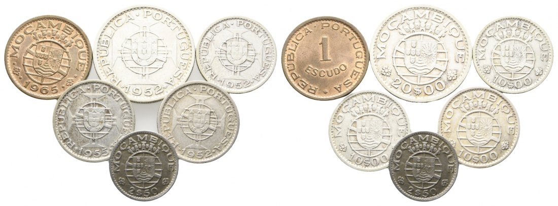  Mocambique; 6 Kleinmünzen   