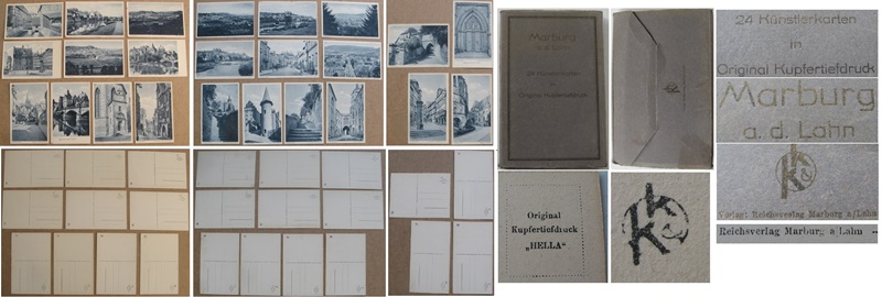  1920/1930, Deutschland, Marburg, eine Sammlung von 24 alten Postkarten   