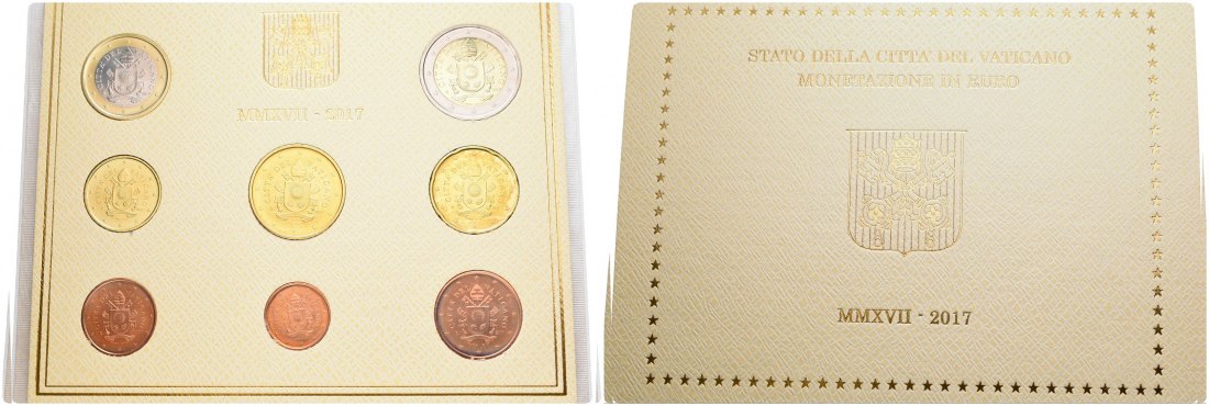 PEUS 5612 Vatikan 3,88 Euro in Originaleinband. Papst Franziskus (2013 - jetzt) Euro-KMS (8 Münzen) 2017 Uncirculated