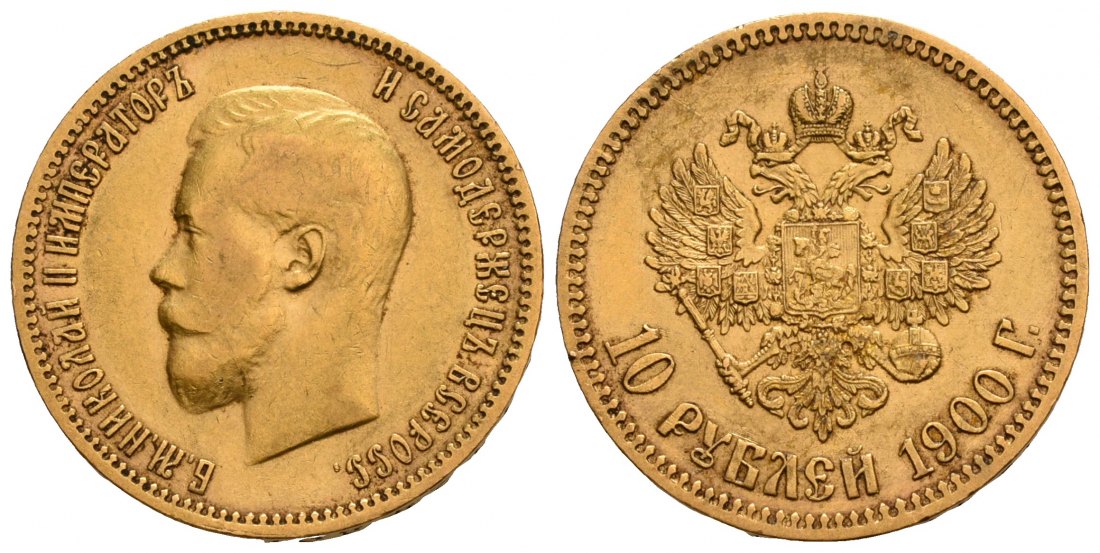PEUS 5533 Russland 7,74 g Feingold. Zar Nikolaus II. (1894 - 1917) 10 Rubel GOLD 1900 ФЗ (FS) Sehr schön