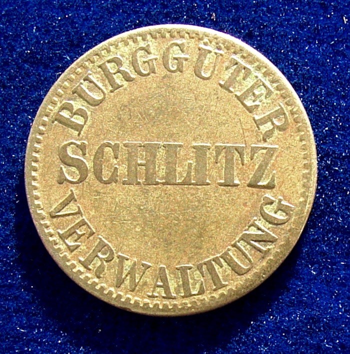  Schlitz Hessen, Lohn-Marke o. J. Burggüterverwaltung Token   