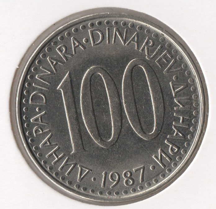  SFR Jugoslawien 100 Dinara 1987 (K-N-Zk) vz/unc.   