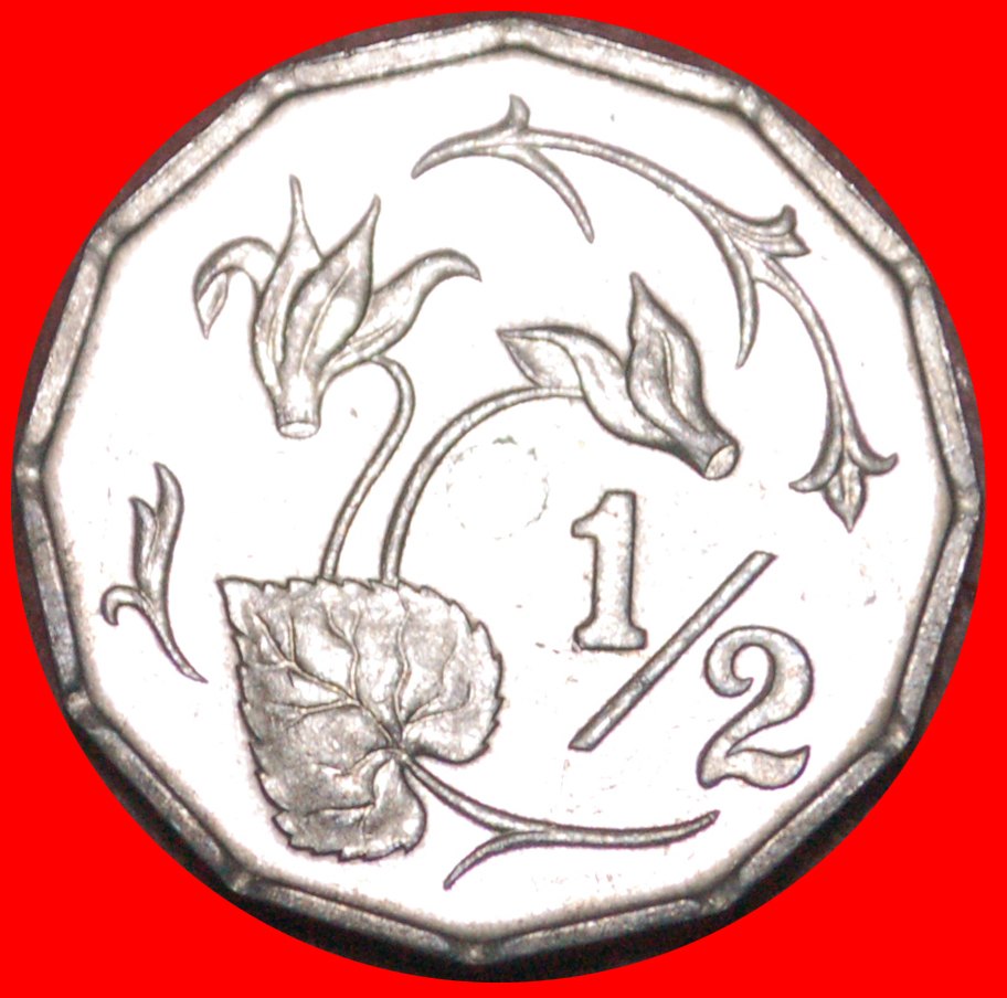  • FLOWER: CYPRUS ★ 1/2 CENT 1983 MINT LUSTER! LOW START ★ NO RESERVE!   
