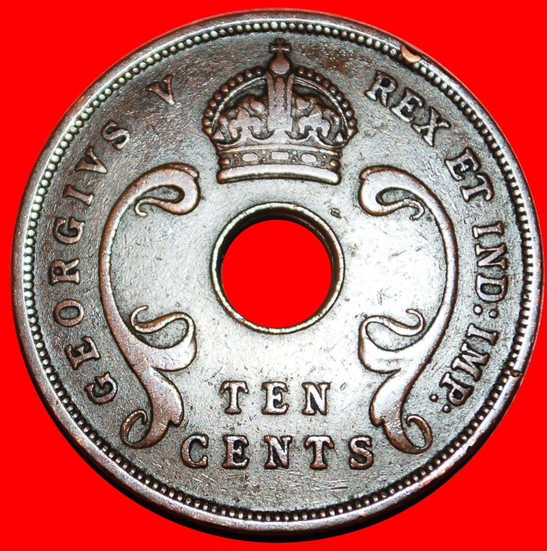  • GROSSBRITANNIEN (1921-1936): OSTAFRIKA ★ 10 CENTS 1934! Georg V. (1911-1936) OHNE VORBEHALT!   