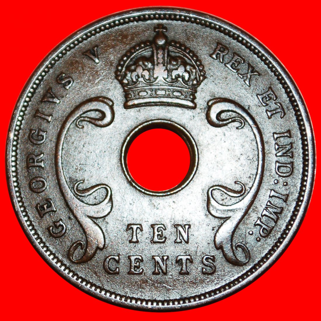  • GROSSBRITANNIEN (1921-1936): OSTAFRIKA ★ 10 CENTS 1935! Georg V. (1911-1936) OHNE VORBEHALT!   