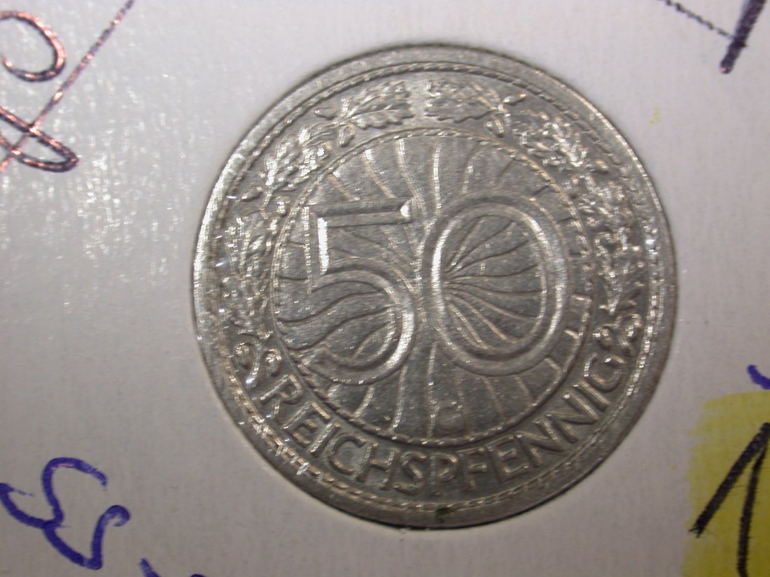  F-03  Weimar  50 Pfennig 1928 G in ss-vz Originalbilder   