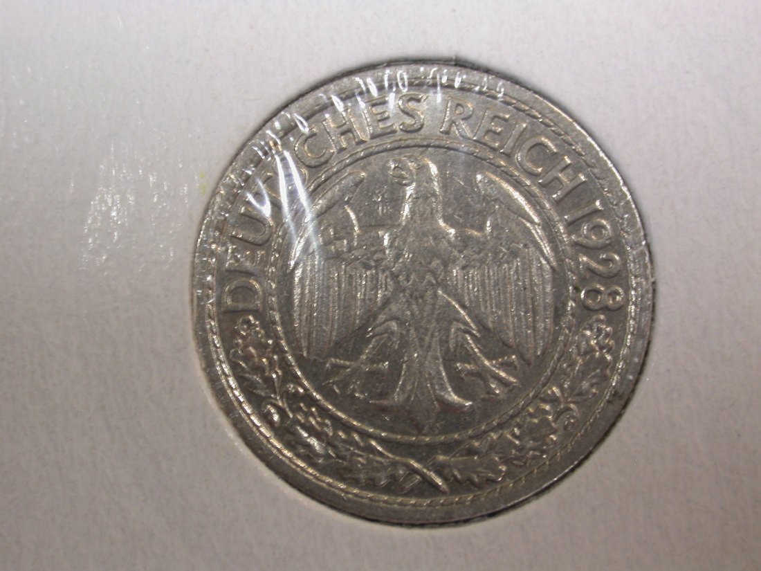  F-03  Weimar  50 Pfennig 1928 G in ss-vz Originalbilder   