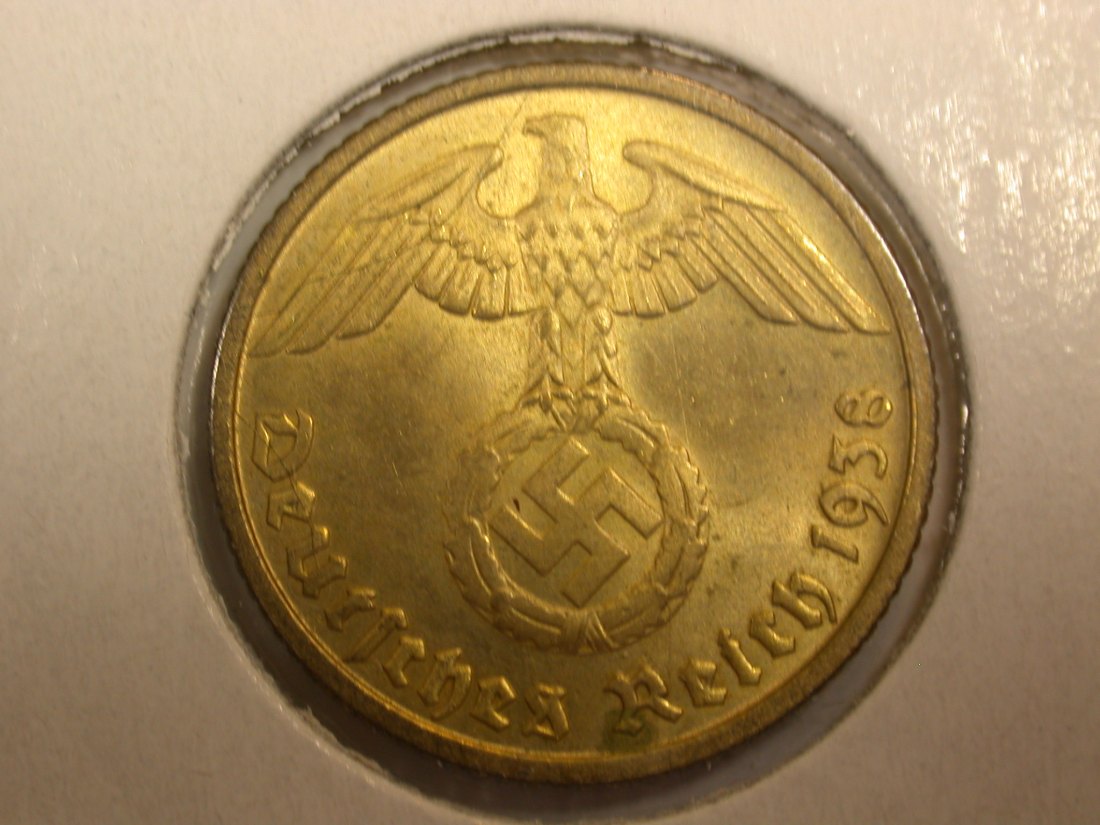  F-03  3.Reich  10 Pfennig  1938 D in f.ST   Originalbilder   