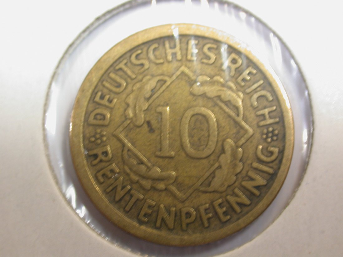 F-03 Weimar 10 Renten Pfennig 1923 D in ss Originalbilder