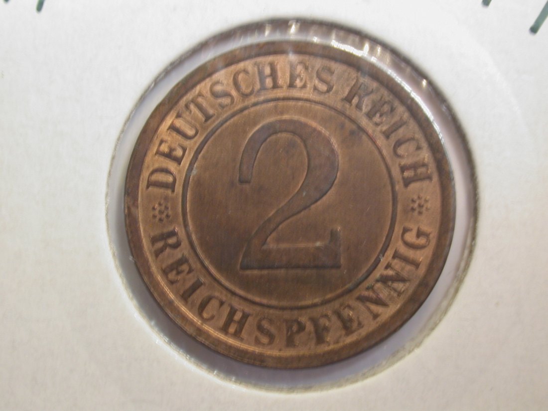  F-03  Weimar  2 Reichs Pfennig  1924 A in vz-st/f.st    Originalbilder   