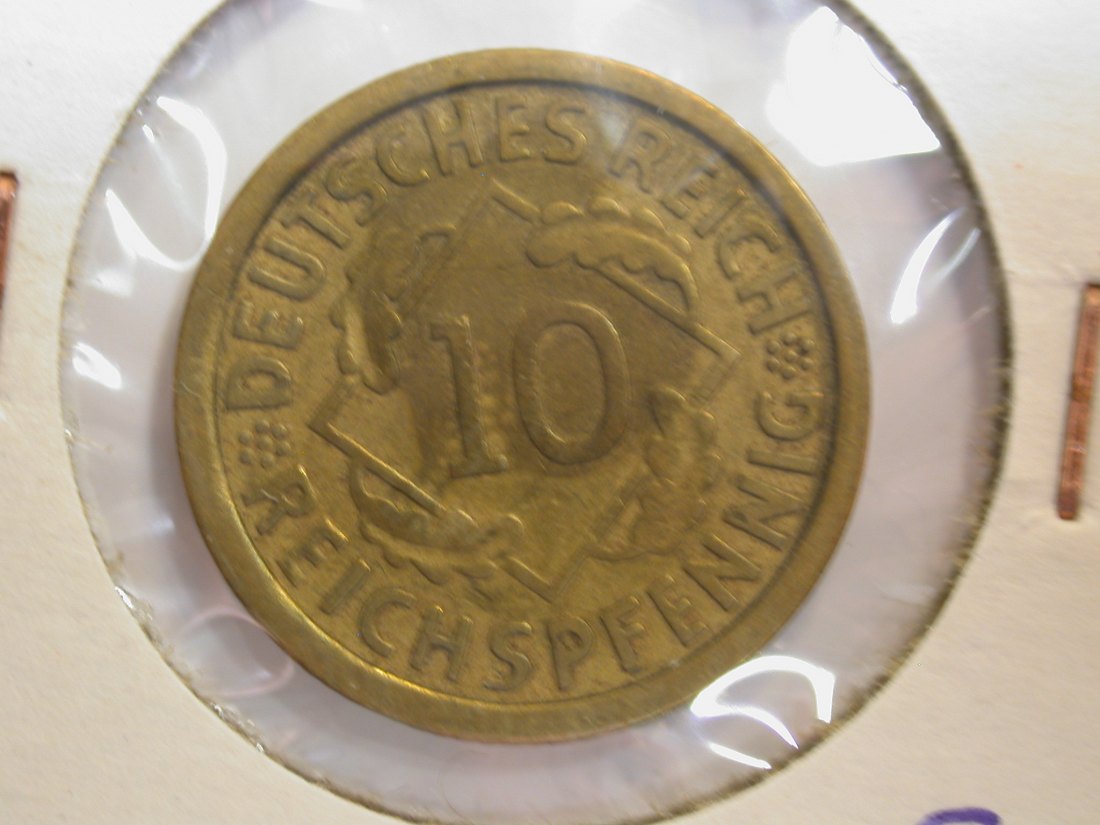  F-03  Weimar  10 Reichs Pfennig  1929 J in ss+   Originalbilder   