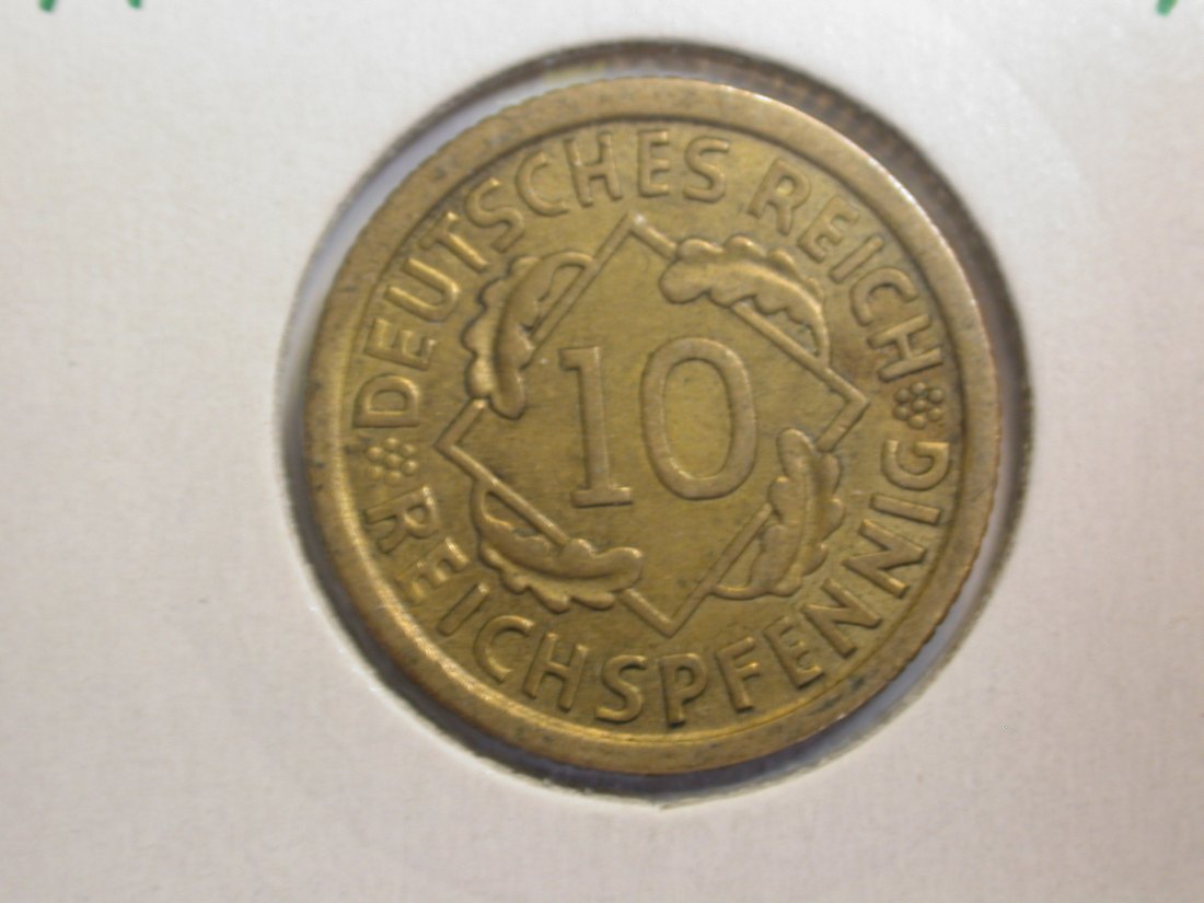 F-03 Weimar 10 Reichs Pfennig 1936 F in vz+/vz-st Originalbilder