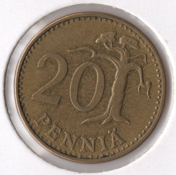  Finnland 20 Pennia 1963 S Wappenlöwe (Al-N-Bro) ss-vz   