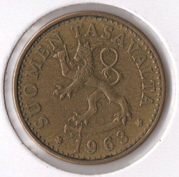  Finnland 20 Pennia 1963 S Wappenlöwe (Al-N-Bro) ss-vz   